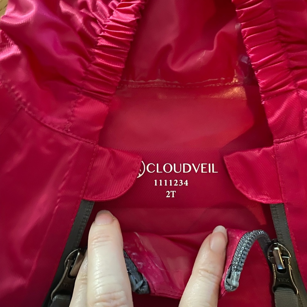 Children's Waterproof Hooded Rain One-Piece - Raspberry - Picture 2 of 3
